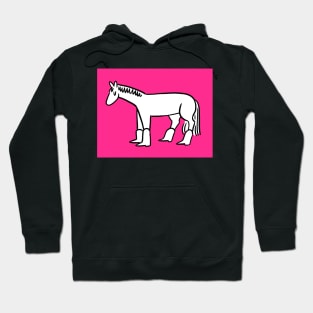 Horse in Boots on Pink Hoodie